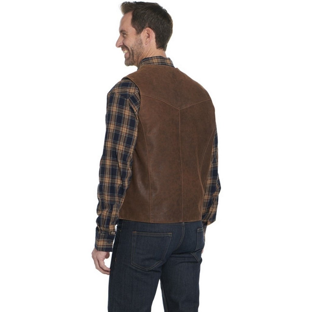 Cripple Creek Western Vest Mens Logo Snap Leather Mustang ML3377 Image 2