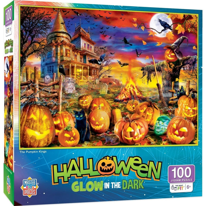 Halloween Glow in the Dark Jigsaw Puzzle 100 Pieces The Pumpkin King Image 1