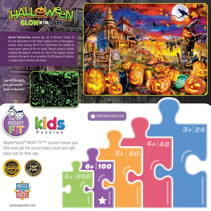 Halloween Glow in the Dark Jigsaw Puzzle 100 Pieces The Pumpkin King Image 3