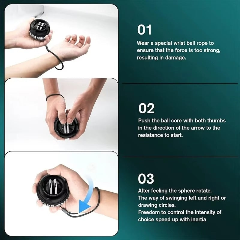 Self-Starting Wrist Gyro Ball Power Trainer Ball Wrist Strengthening Device Image 4