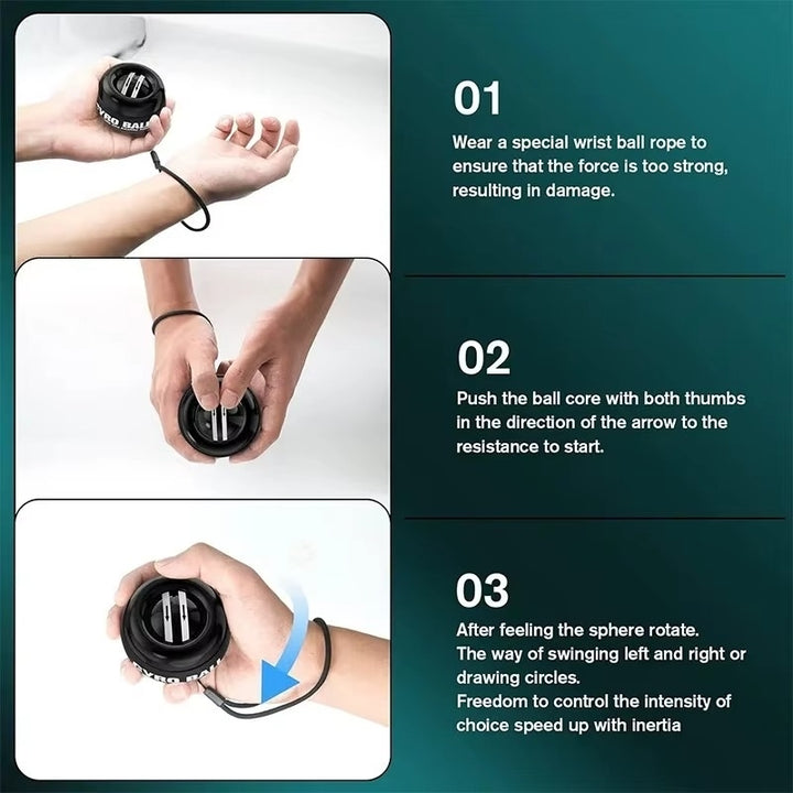 Self-Starting Wrist Gyro Ball Power Trainer Ball Wrist Strengthening Device Image 4