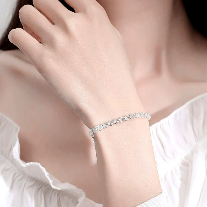 Women Bracelet Hollow Out Adjustable Length Retro Style Silver Plated Anti-rust Prom Daily Dating Wrist Chain Lady Image 2