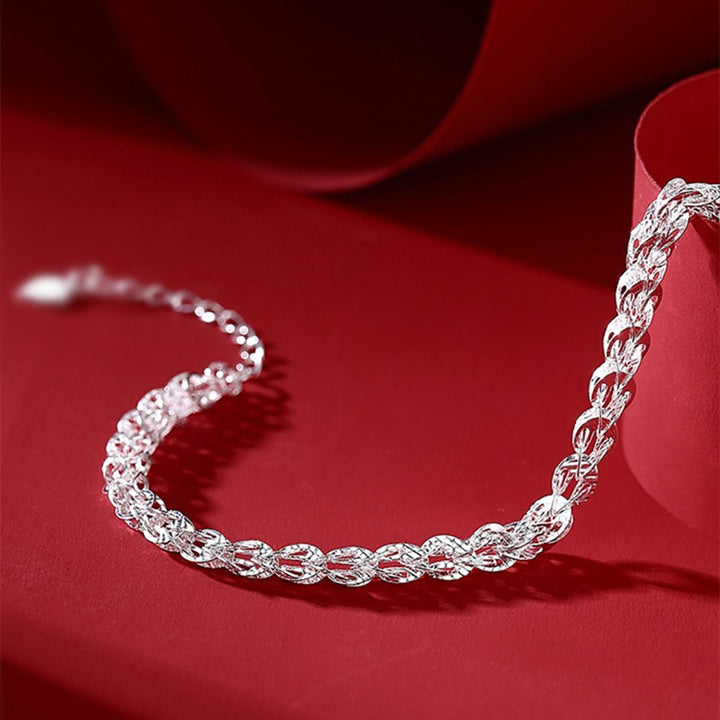 Women Bracelet Hollow Out Adjustable Length Retro Style Silver Plated Anti-rust Prom Daily Dating Wrist Chain Lady Image 9