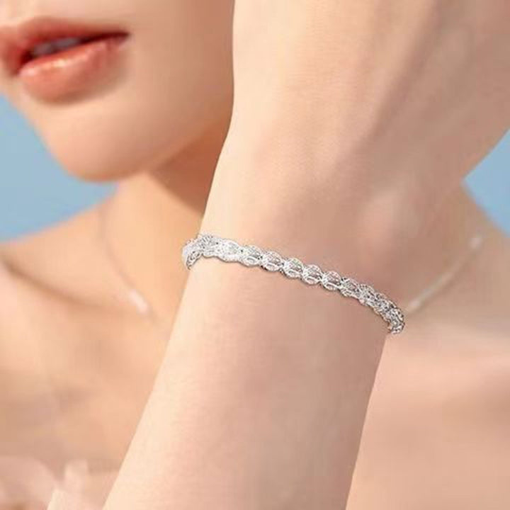 Women Bracelet Hollow Out Adjustable Length Retro Style Silver Plated Anti-rust Prom Daily Dating Wrist Chain Lady Image 10