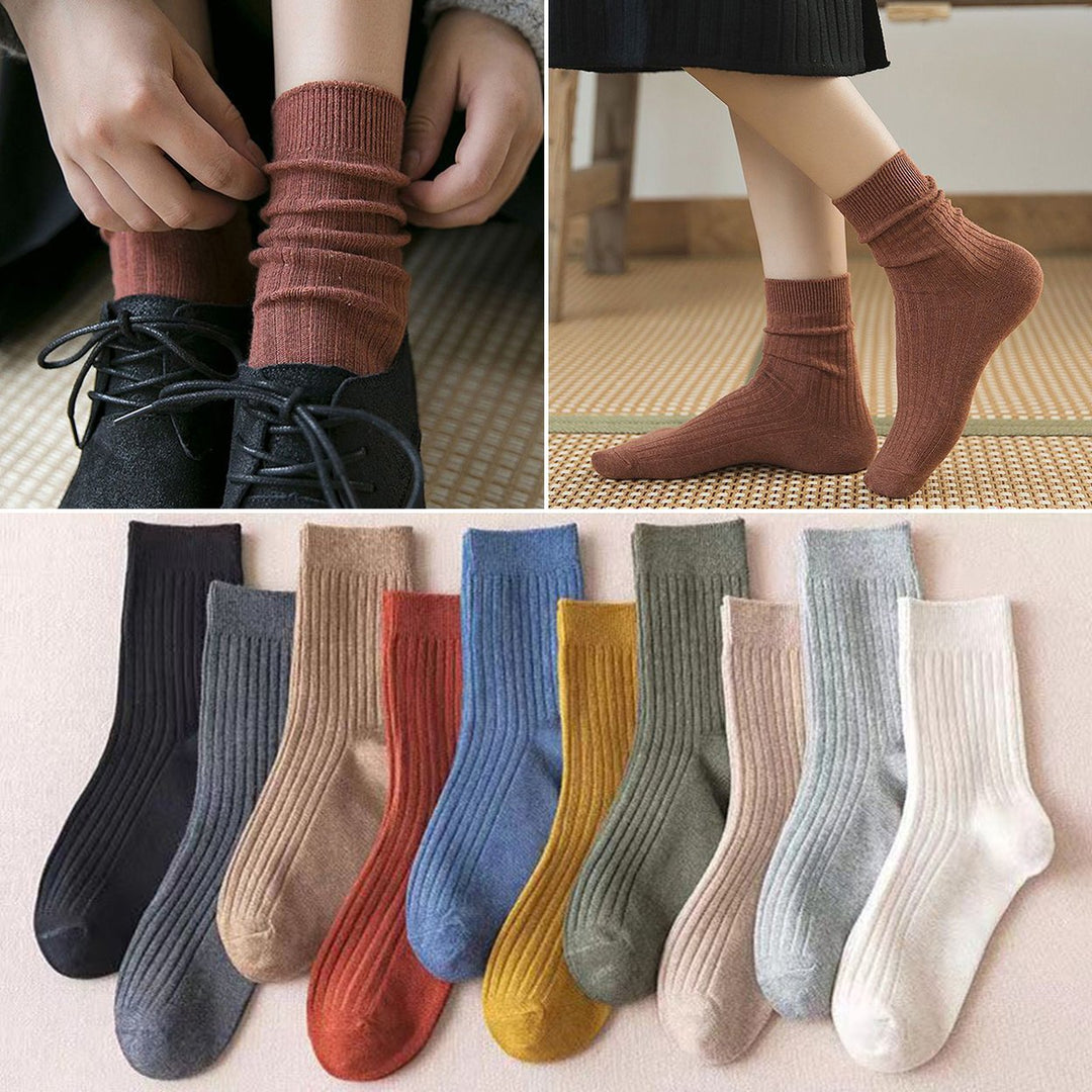 10 Pairs Winter Socks Thickened Plush Mid-tube High Elasticity Anti-slip Anti-pilling Floor Socks Comfort Warmth Image 1