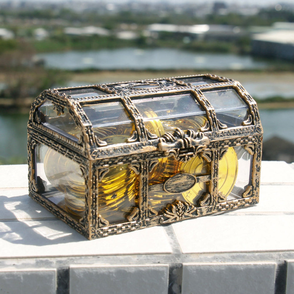 Retro Storage Box Jewelry Cosmetics Organizer Sturdy Structure Transparent Design Solid Jewelry Box Organizer Case Image 2