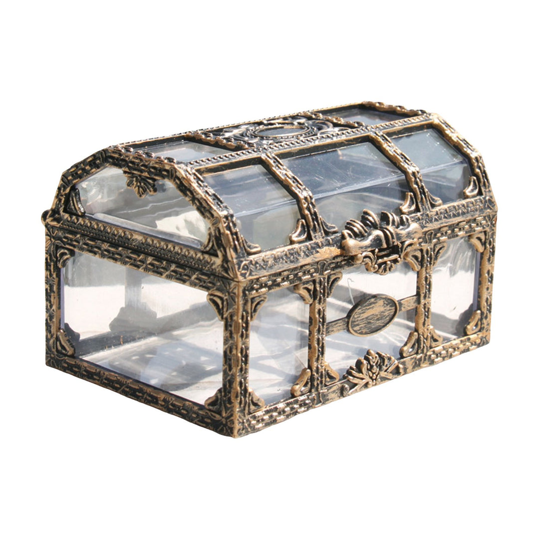 Retro Storage Box Jewelry Cosmetics Organizer Sturdy Structure Transparent Design Solid Jewelry Box Organizer Case Image 9