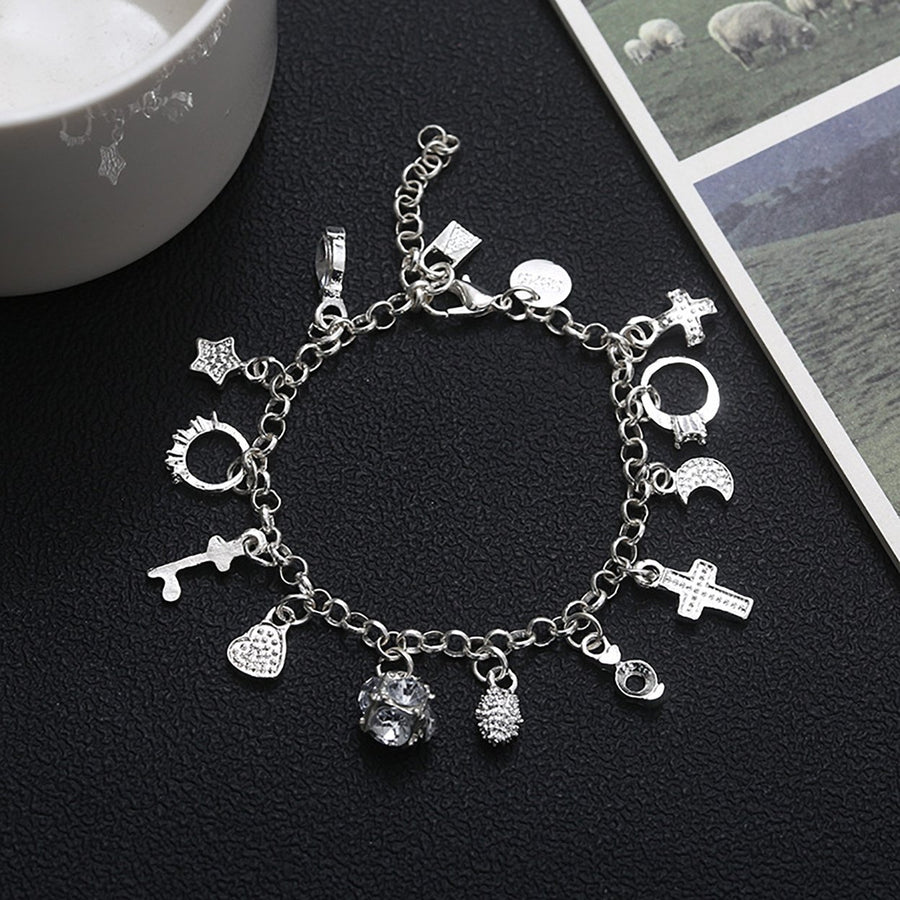 Charm Bracelet for Women Thirteen Hanging Pieces Bracelet Lovers Friends Jewelry for Anniversaries Birthdays Holidays Image 1