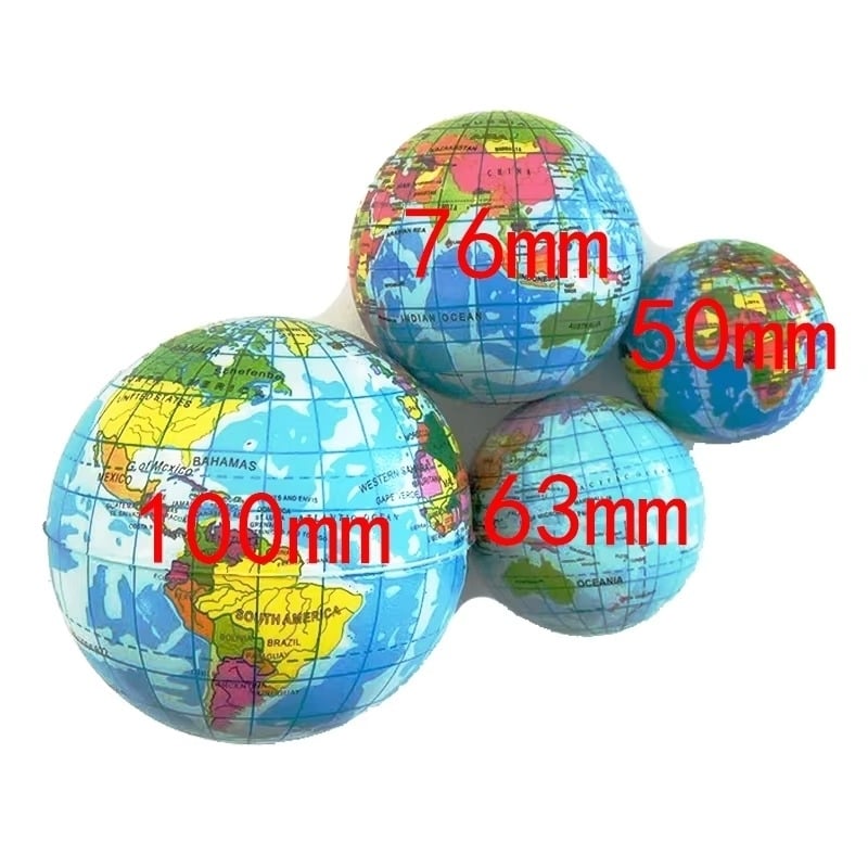 4Pc 50/63/76/100mm Sponge Elastic Soft Balls Hand Grip Strength Trainer Map Image 6