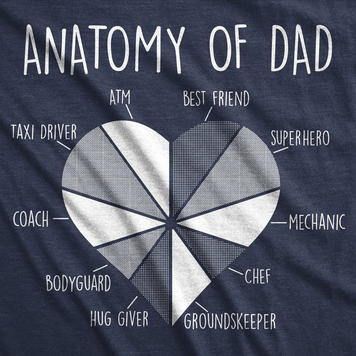 Mens Funny T Shirts Anatomy Of Dad Sarcastic Fathers Days Graphic Novelty Tee For Men Image 2