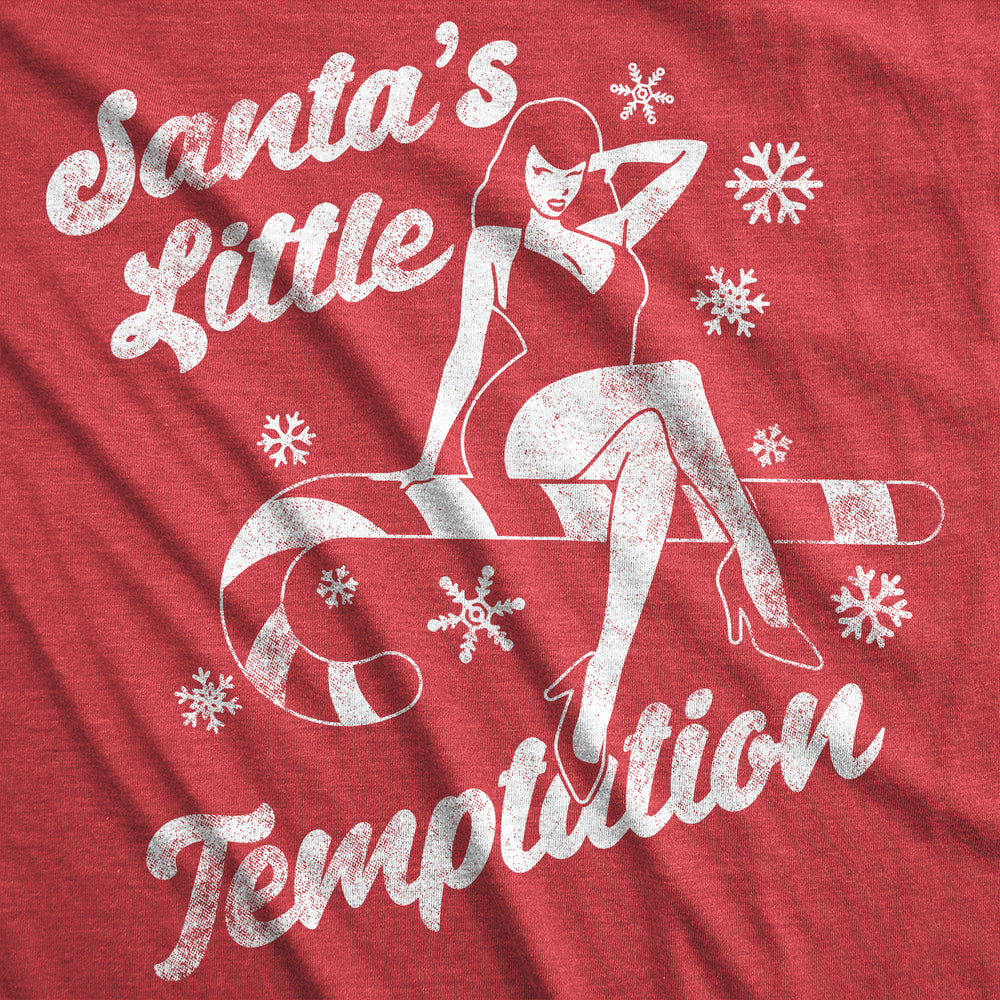 Womens Funny T Shirts Santas Little Temptation Sarcastic Christmas Graphic Tee For Ladies Image 2