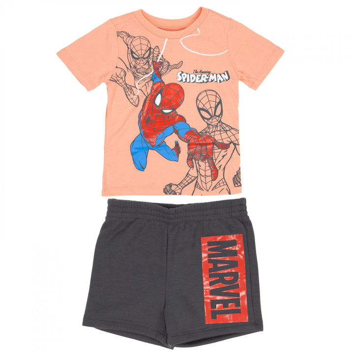 Spider-Man Sketch Toddler Boys Shirt and Shorts 2-Piece Set Image 1