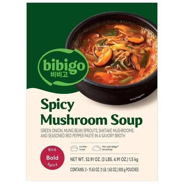 Bibigo Spicy Mushroom Soup 17.63 Ounce (Pack of 3) Image 1