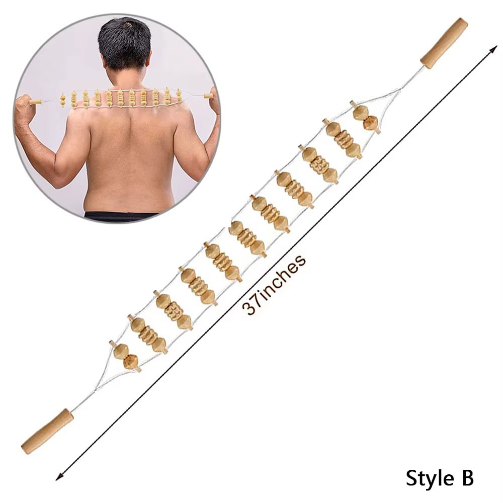 1 PC Wood Massage Roller Wooden Therapy Cellulite Massage Tools Wood Manual Back Massager Roller Rope for Leg Back Pain Image 10