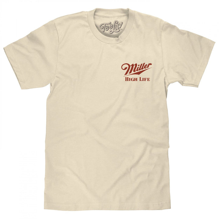 Miller High Life Front and Back Print Tan T-Shirt Image 2