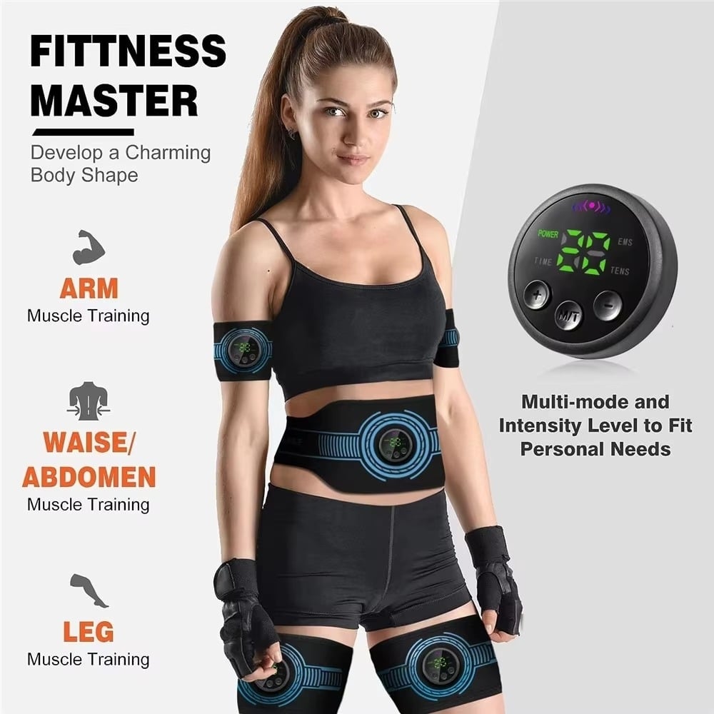 USB Recharge Abdominal Toning Belt EMS Muscle Stimulator Muscle Toner Body Massager Waist Arm Leg Massage Weight Loss Image 10