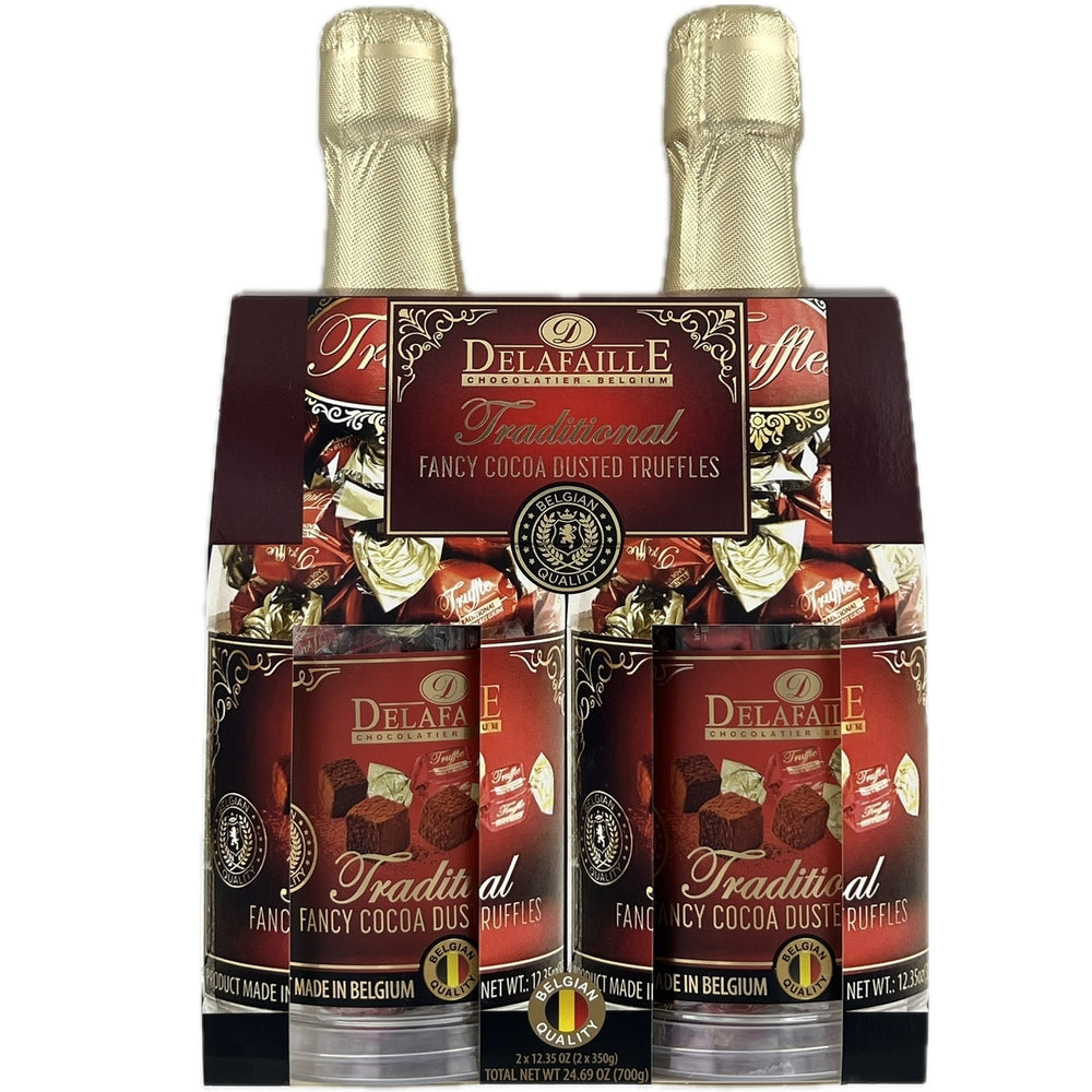 Delafaille Champagne Bottle Traditional Fancy Cocoa Dusted Truffles 24.69 Ounce Image 2