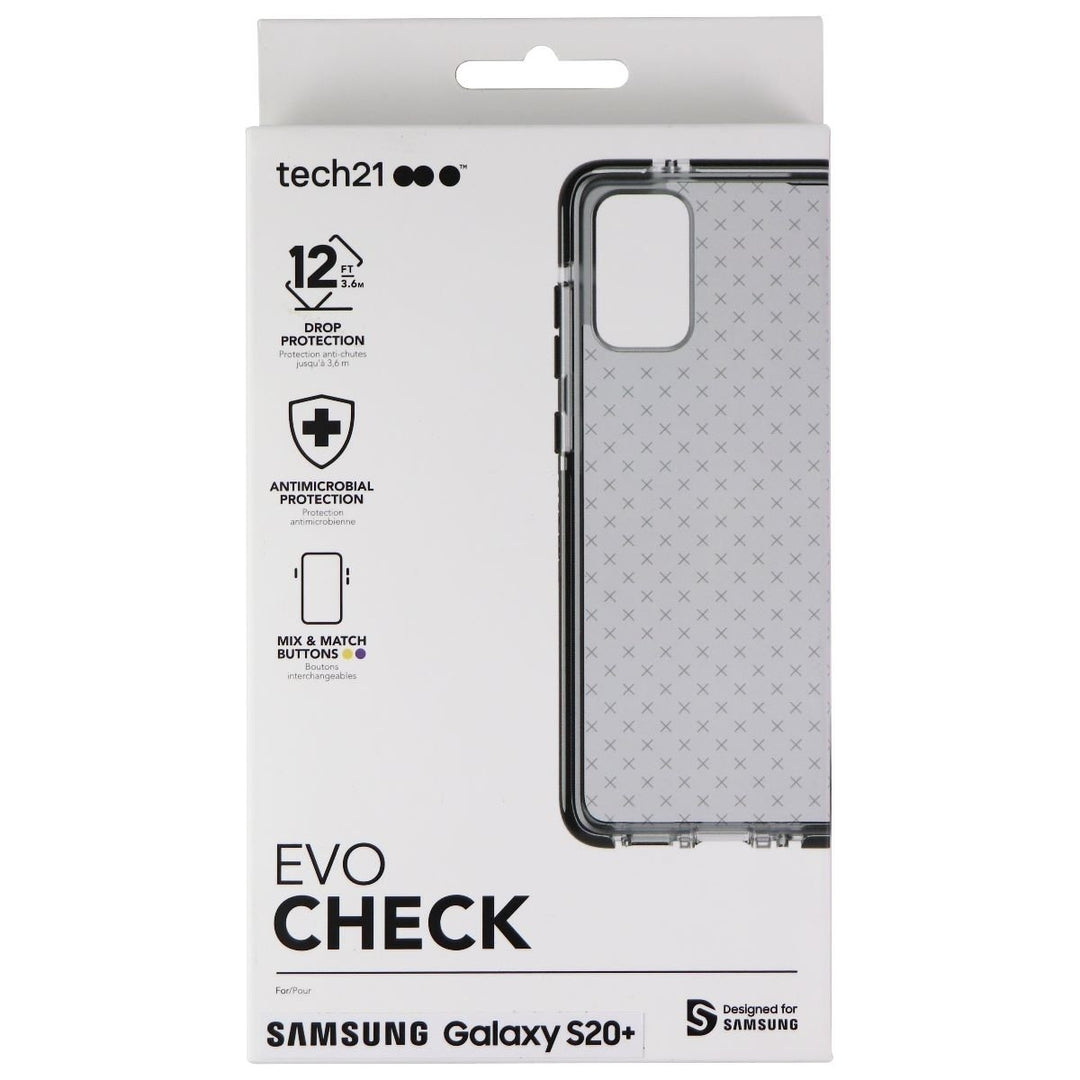 Tech21 Evo Check Series Gel Case for Samsung Galaxy S20+ (Plus) 5G- Smokey Black Image 2