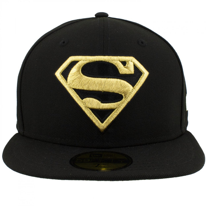 Superman Gold Logo Black Colorway Era 59Fifty Fitted Hat Image 2