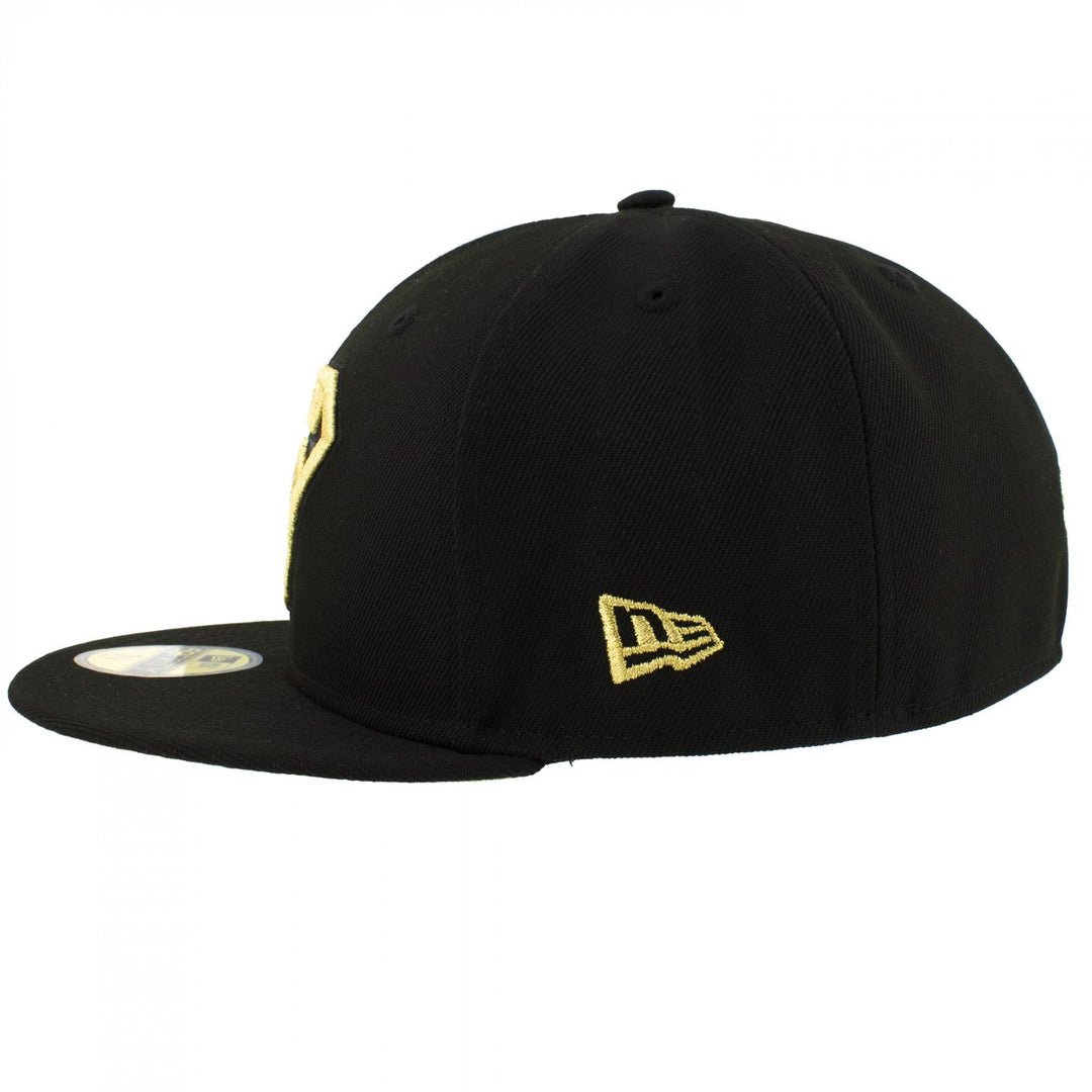 Superman Gold Logo Black Colorway Era 59Fifty Fitted Hat Image 3