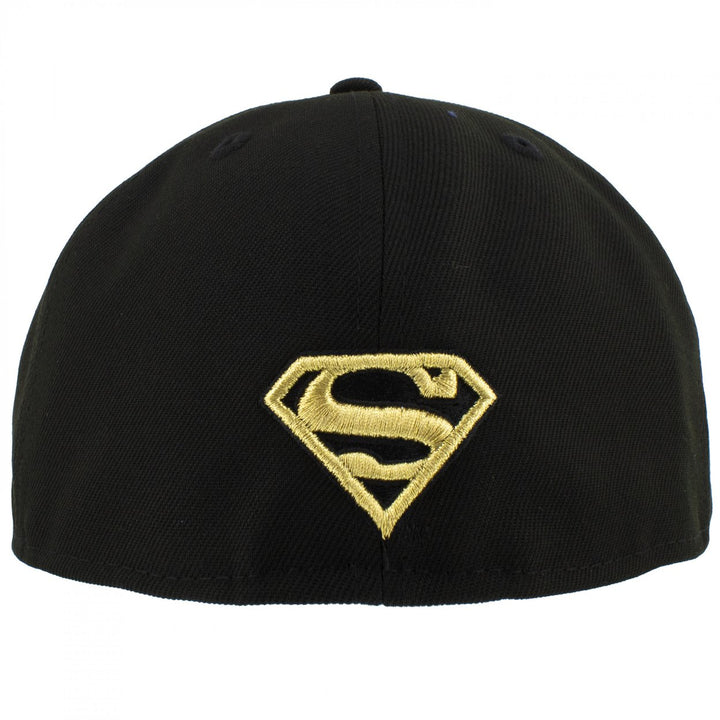 Superman Gold Logo Black Colorway Era 59Fifty Fitted Hat Image 4