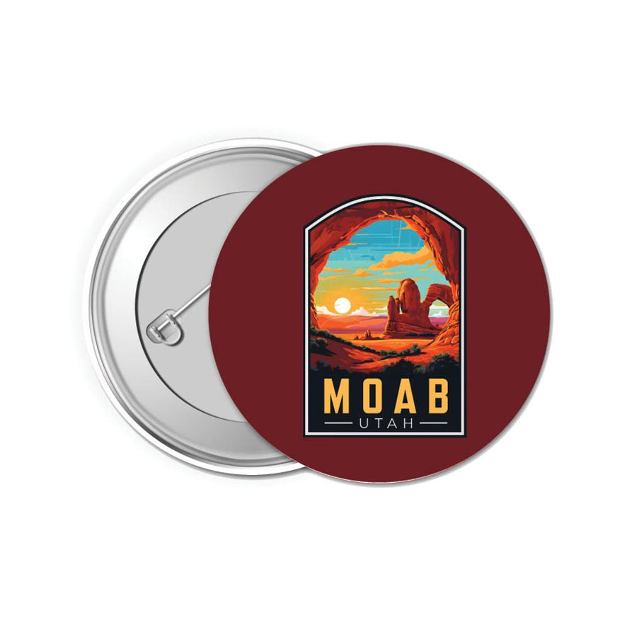 Moab Utah Design C Souvenir Small 1-Inch Button Pin 4 Pack Image 1