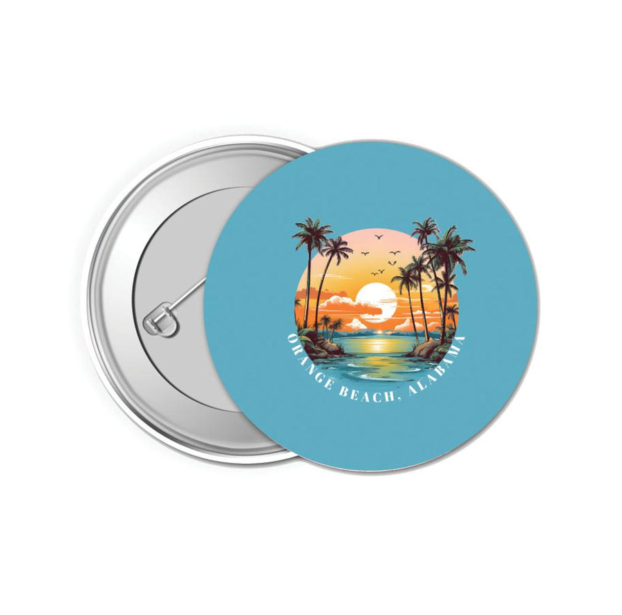 Orange Beach Alabama Design B Souvenir Small 1-Inch Button Pin 4 Pack Image 1