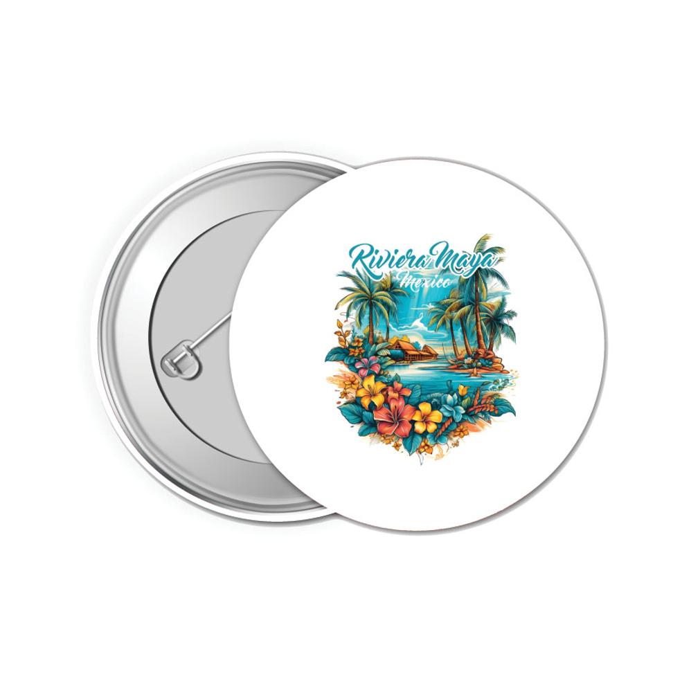 Riviera Maya Mexico Design A Souvenir Small 1-Inch Button Pin 4 Pack Image 1