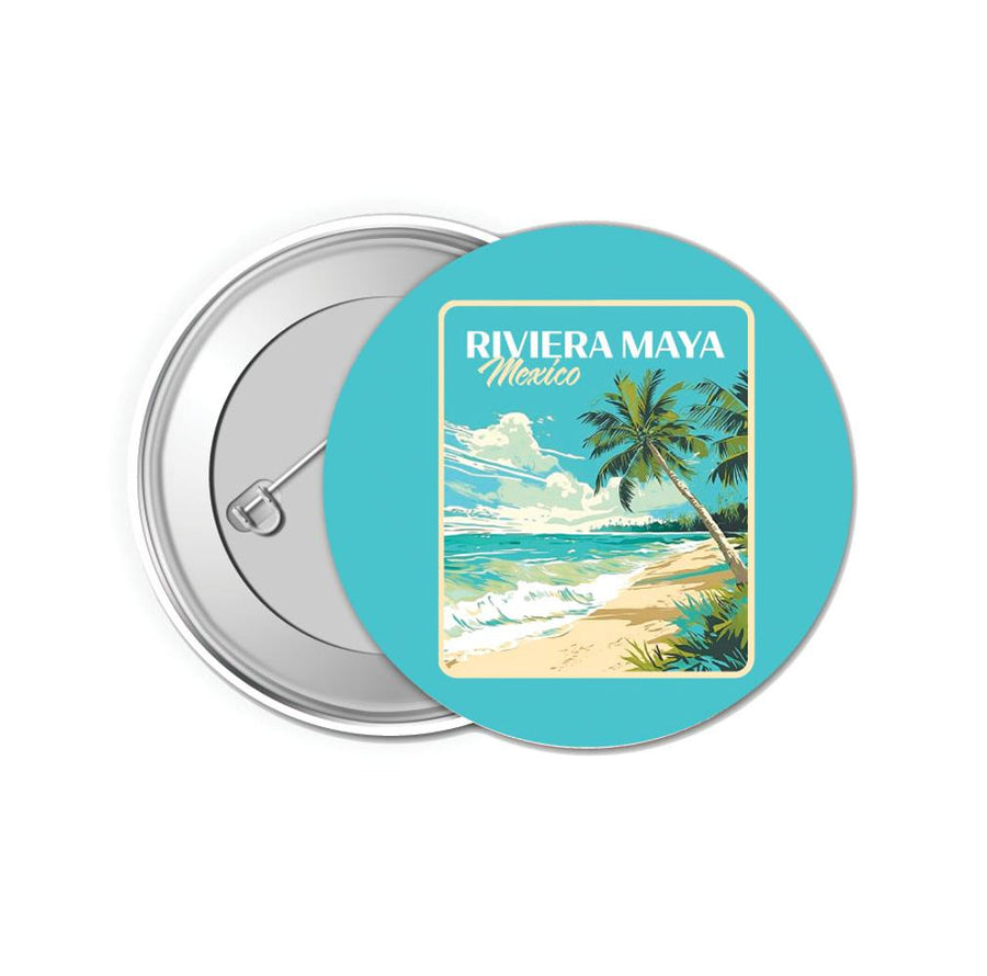 Riviera Maya Mexico Design C Souvenir Small 1-Inch Button Pin 4 Pack Image 1
