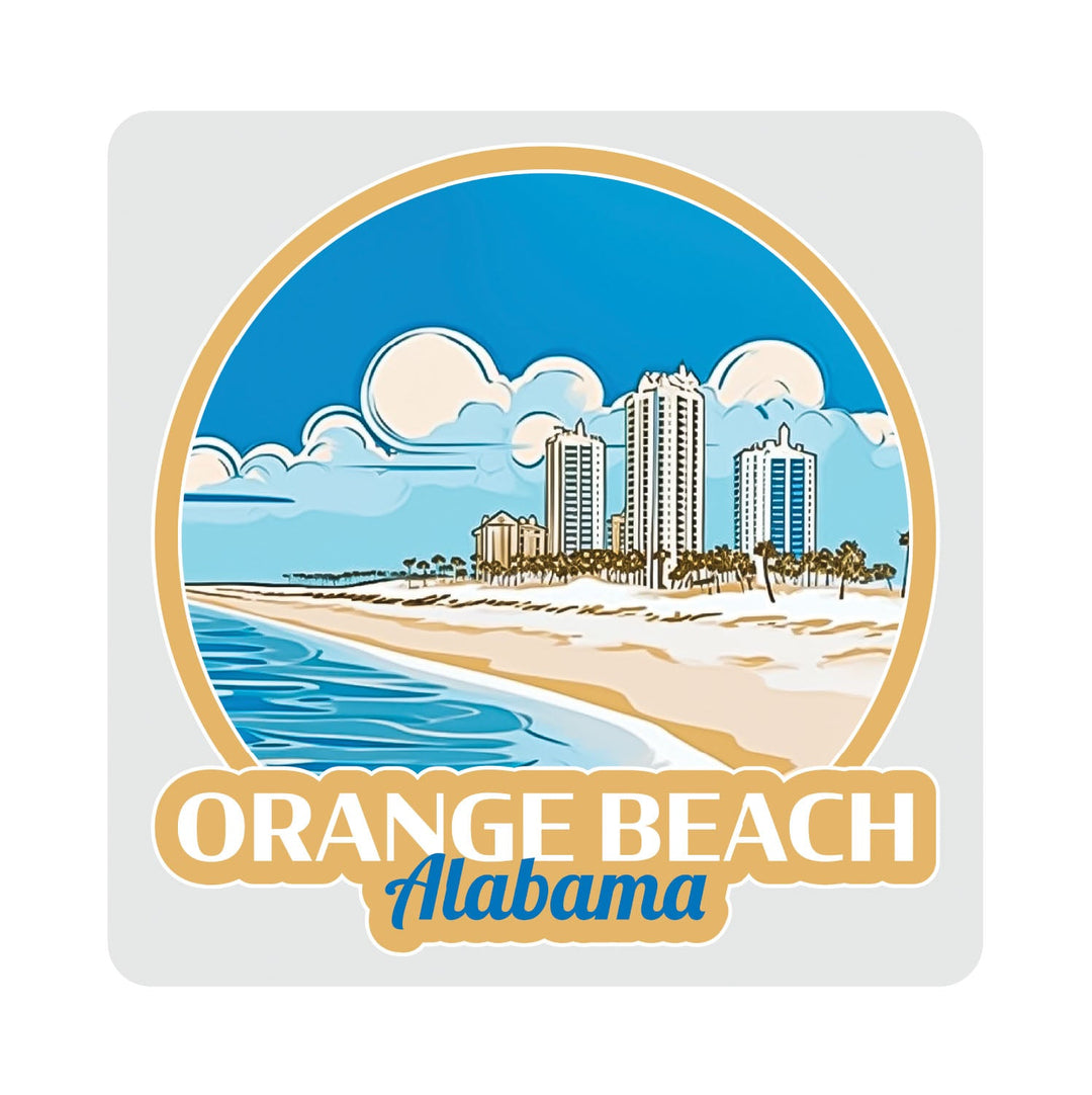 Orange Beach Alabama Design A Souvenir 4x4-Inch Coaster Acrylic 4 Pack Image 1