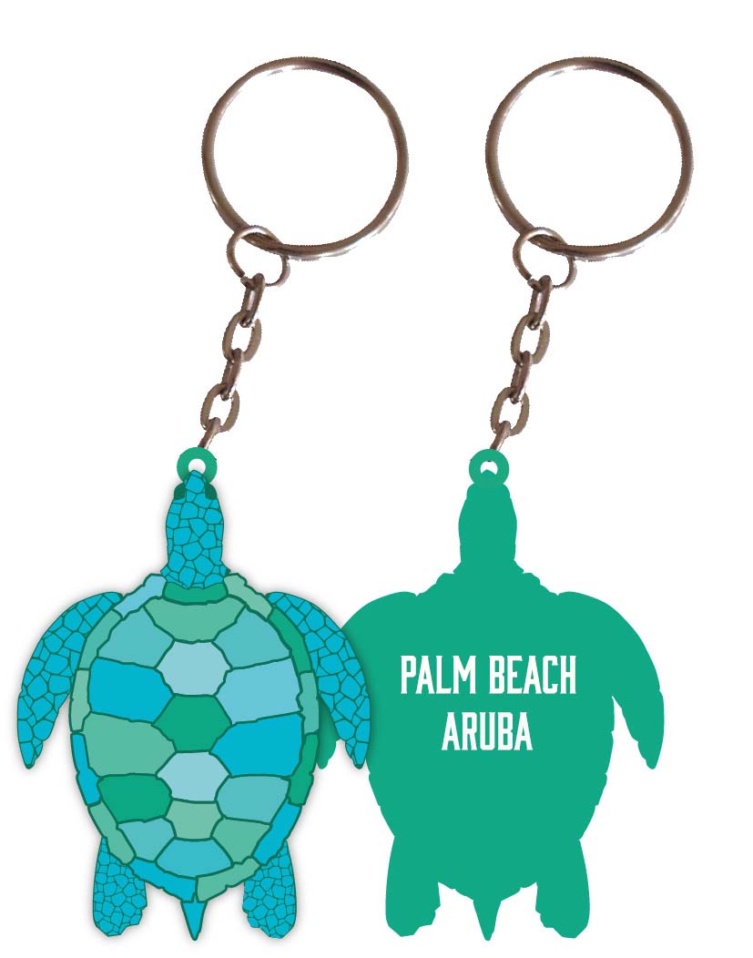 Palm Beach Aruba Turtle Metal Keychain Image 1