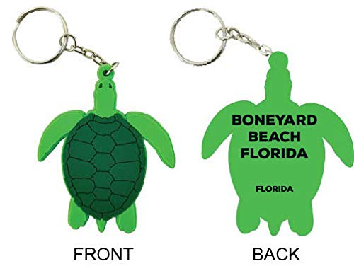 Boneyard Beach Florida Souvenir Green Turtle Keychain Image 1