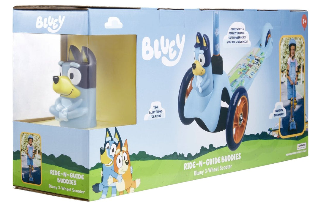 Ride-N-Glide Buddies 3D Toddler Scooter 3 Wheel Kick Scooter for Kids Ages 3+ Blue Image 3