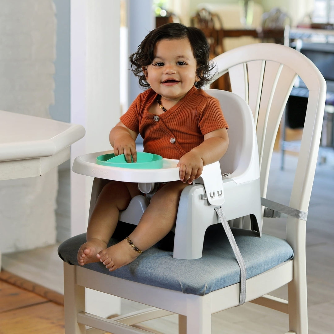 Deluxe Learn-To-Dine Feeding Seat for Ages 6 Months - 3 Years - Orange and Teal Image 3