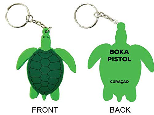 Boka Pistol Curaao Souvenir Green Turtle Keychain Image 1